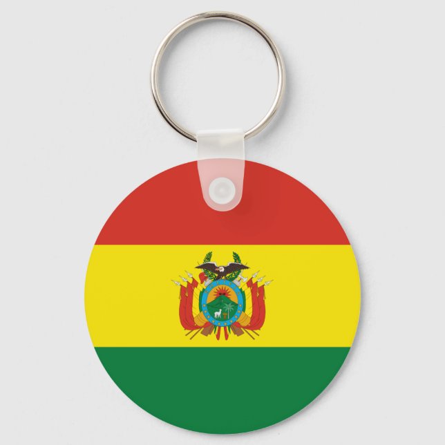 Patriotic Bolivia Flag Key Ring (Front)