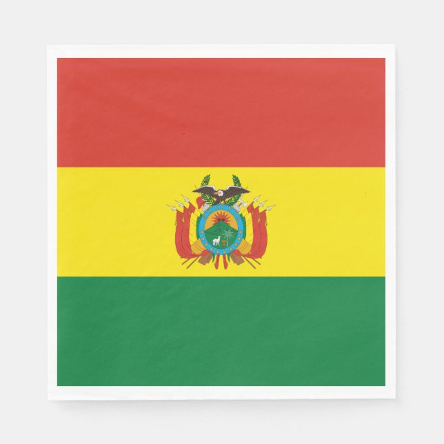 Patriotic Bolivia Flag Napkin (Front)