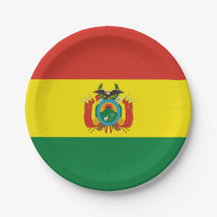 Patriotic Bolivia Flag Paper Plate