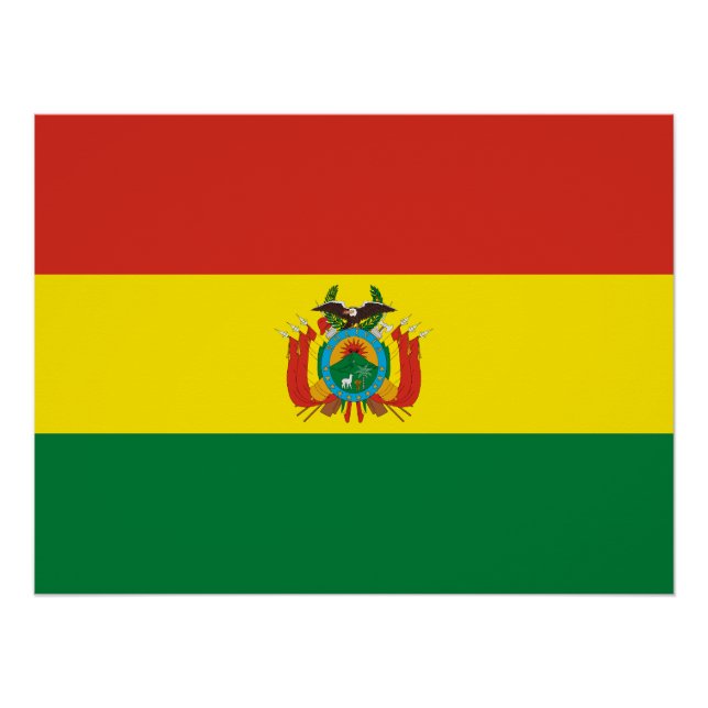 Patriotic Bolivia Flag Poster (Front)