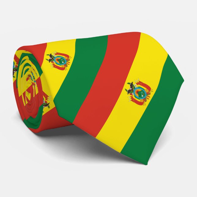 Patriotic Bolivia Flag Tie (Rolled)
