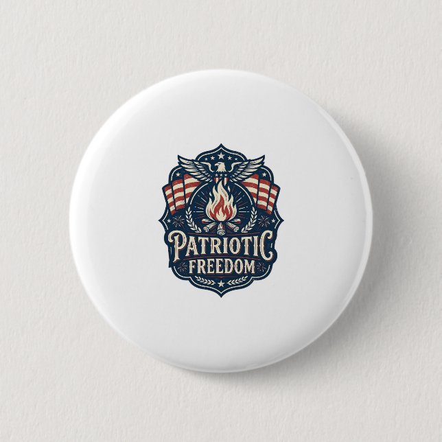 Patriotic Bonfire Night Vector Graphic Tee_1 6 Cm Round Badge (Front)