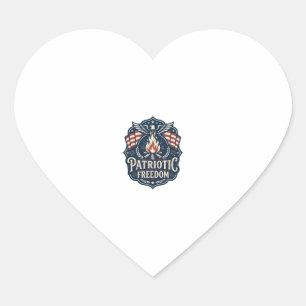 Patriotic Bonfire Night Vector Graphic Tee_1 Heart Sticker