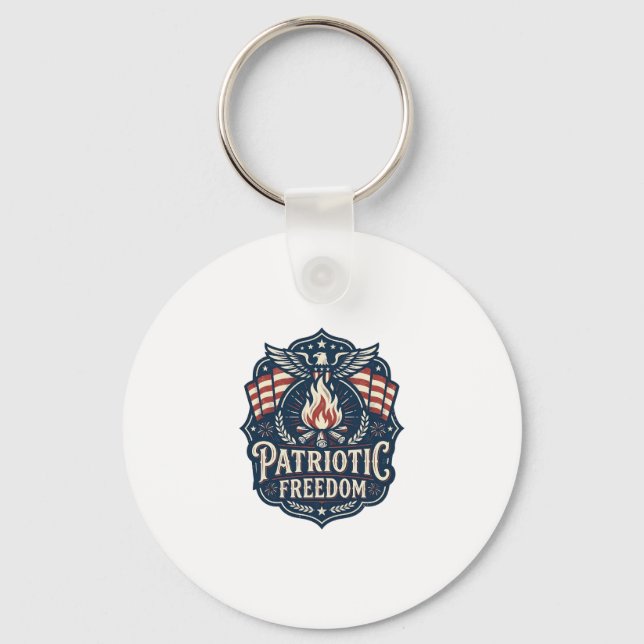 Patriotic Bonfire Night Vector Graphic Tee_1 Key Ring (Front)