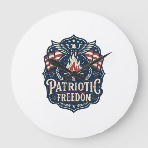 Patriotic Bonfire Night Vector Graphic Tee_1 Large Clock