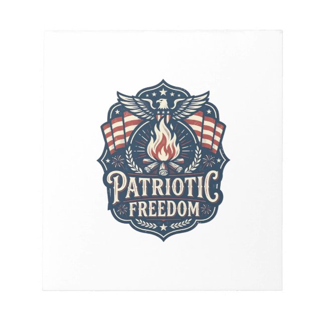 Patriotic Bonfire Night Vector Graphic Tee_1 Notepad (Front)