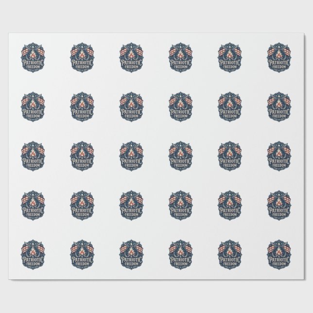 Patriotic Bonfire Night Vector Graphic Tee_1 Wrapping Paper (Flat)