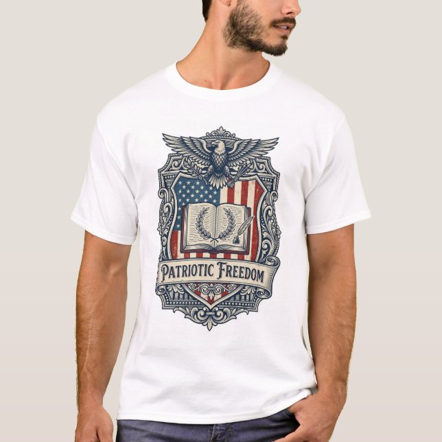 Patriotic Book Club Vector Graphic Tee (Front)