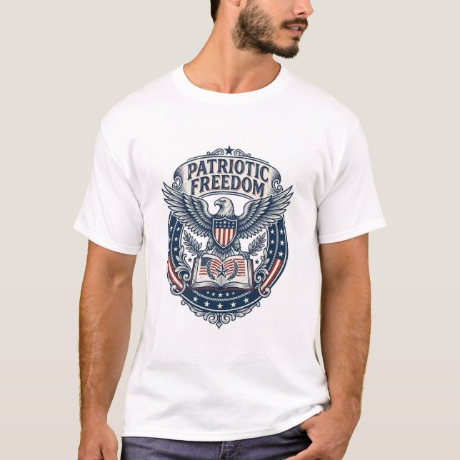 Patriotic Book Club Vector Graphic Tee (2) (Front)
