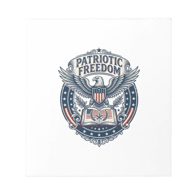 Patriotic Book Club Vector Graphic Tee (2) Notepad (Front)