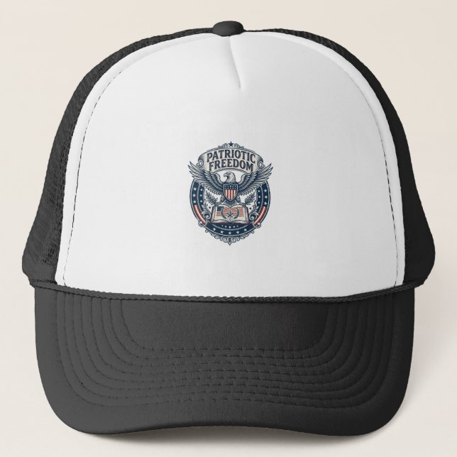 Patriotic Book Club Vector Graphic Tee (2) Trucker Hat (Front)