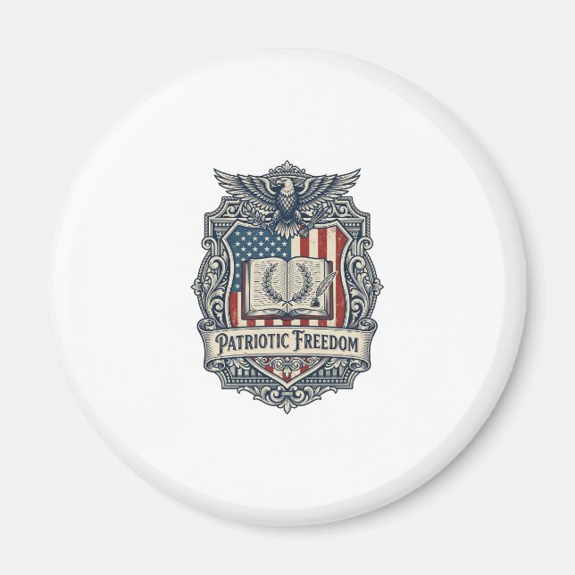 Patriotic Book Club Vector Graphic Tee Magnet (Front)