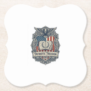 Patriotic Book Club Vector Graphic Tee Paper Coaster