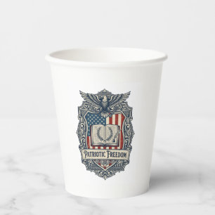 Patriotic Book Club Vector Graphic Tee Paper Cups