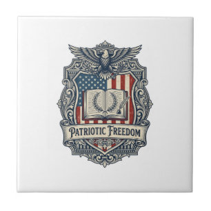 Patriotic Book Club Vector Graphic Tee Tile