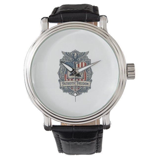 Patriotic Book Club Vector Graphic Tee Watch (Front)