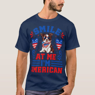 Patriotic Border Collie Dog 1 T-Shirt