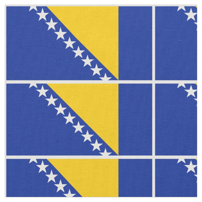 Patriotic Bosnia Herzegovina Flag Fabric (Close Up)