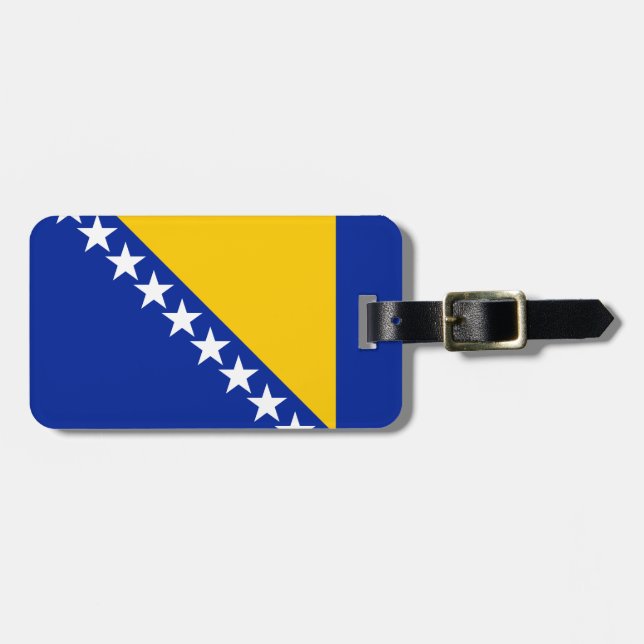 Patriotic Bosnia Herzegovina Flag Luggage Tag (Front Horizontal)
