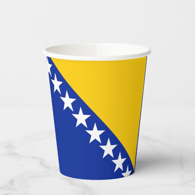 Patriotic Bosnia Herzegovina Flag Paper Cups (Left)