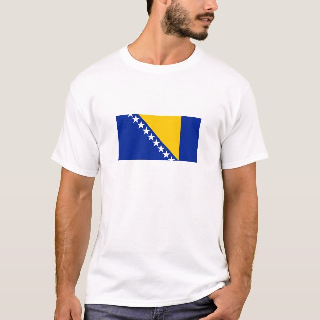 Patriotic Bosnia Herzegovina Flag T-Shirt (Front)