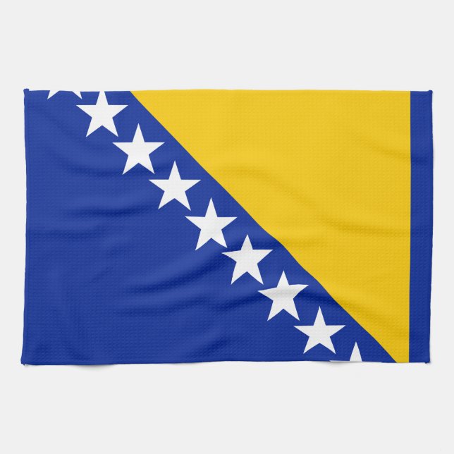 Patriotic Bosnia Herzegovina Flag Tea Towel (Horizontal)