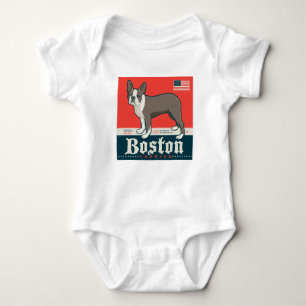 Patriotic   Boston Terrier Baby Bodysuit