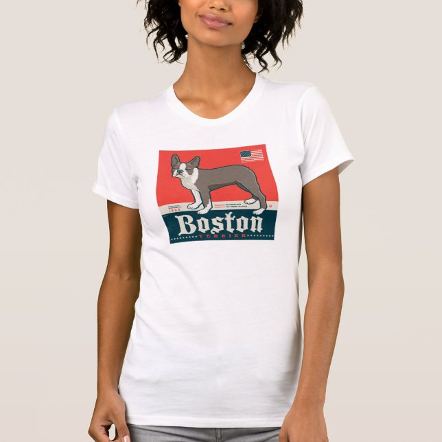Patriotic | Boston Terrier T-Shirt (Front)