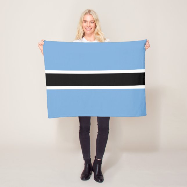 Patriotic Botswana Flag Fleece Blanket (In Situ)