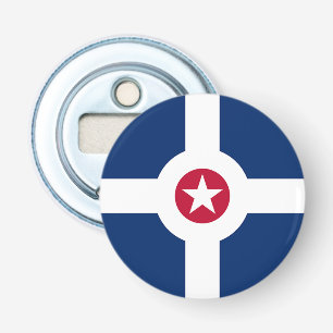 Patriotic bottle opener with Flag of Indianapolis