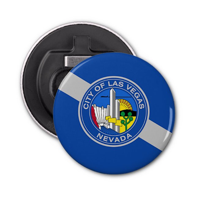 Patriotic bottle opener with Flag of Las Vegas (Front)
