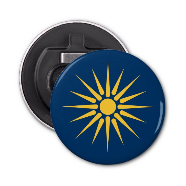 Patriotic bottle opener with Flag of Macedonia (Front)