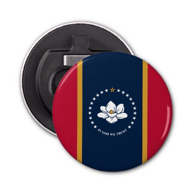 Patriotic bottle opener with Flag of Mississippi (Front)