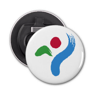 Patriotic bottle opener with Flag of Seoul