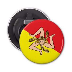 Patriotic bottle opener with Flag of Sicily, Italy