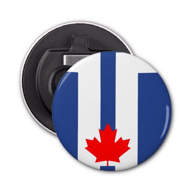 Patriotic bottle opener with Flag of Toronto (Front)