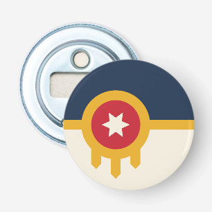 Patriotic bottle opener with Flag of Tulsa City