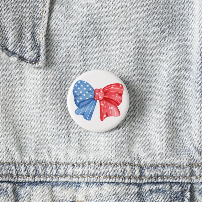 Patriotic Bow 3 Cm Round Badge (Creator Uploaded)
