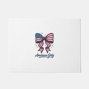 Patriotic Bow American Girly Vintage Shirt Design_ Doormat