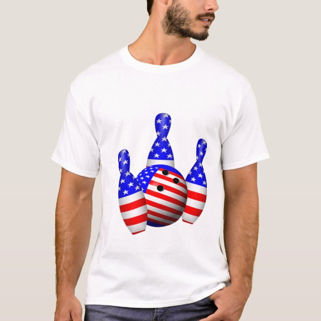 Patriotic Bowling Ball T-Shirt (Front)