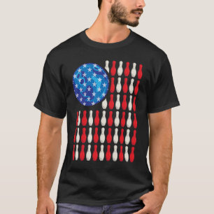 Patriotic Bowling Bowlers Players  Enthusiast Fan  T-Shirt