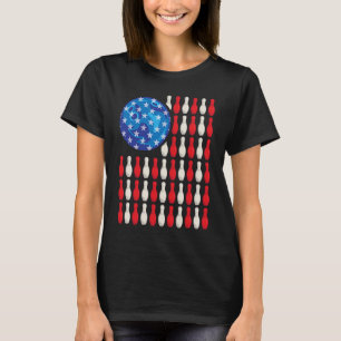 Patriotic Bowling Bowlers Players  Enthusiast Fan  T-Shirt