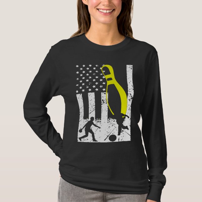 Patriotic Bowling Team Trophy T-Shirt (Front)