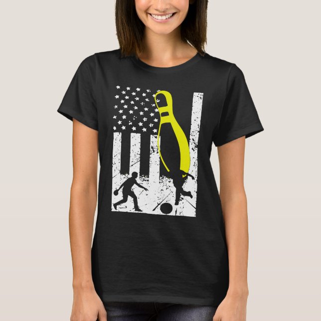 Patriotic Bowling Team Trophy T-Shirt (Front)