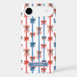 Patriotic Bows and Stripes Monogrammed