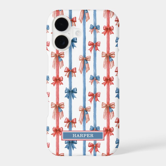 Patriotic Bows and Stripes Monogrammed (Back)