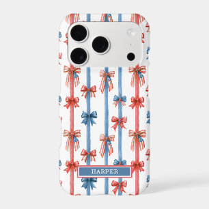 Patriotic Bows and Stripes Monogrammed