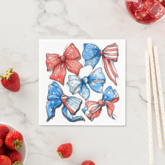 Patriotic Bows Napkin (Insitu)