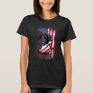 Patriotic Boxer American Flag Usa Dog T-Shirt
