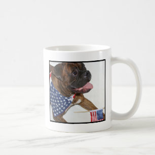 Patriotic Boxer dog mug